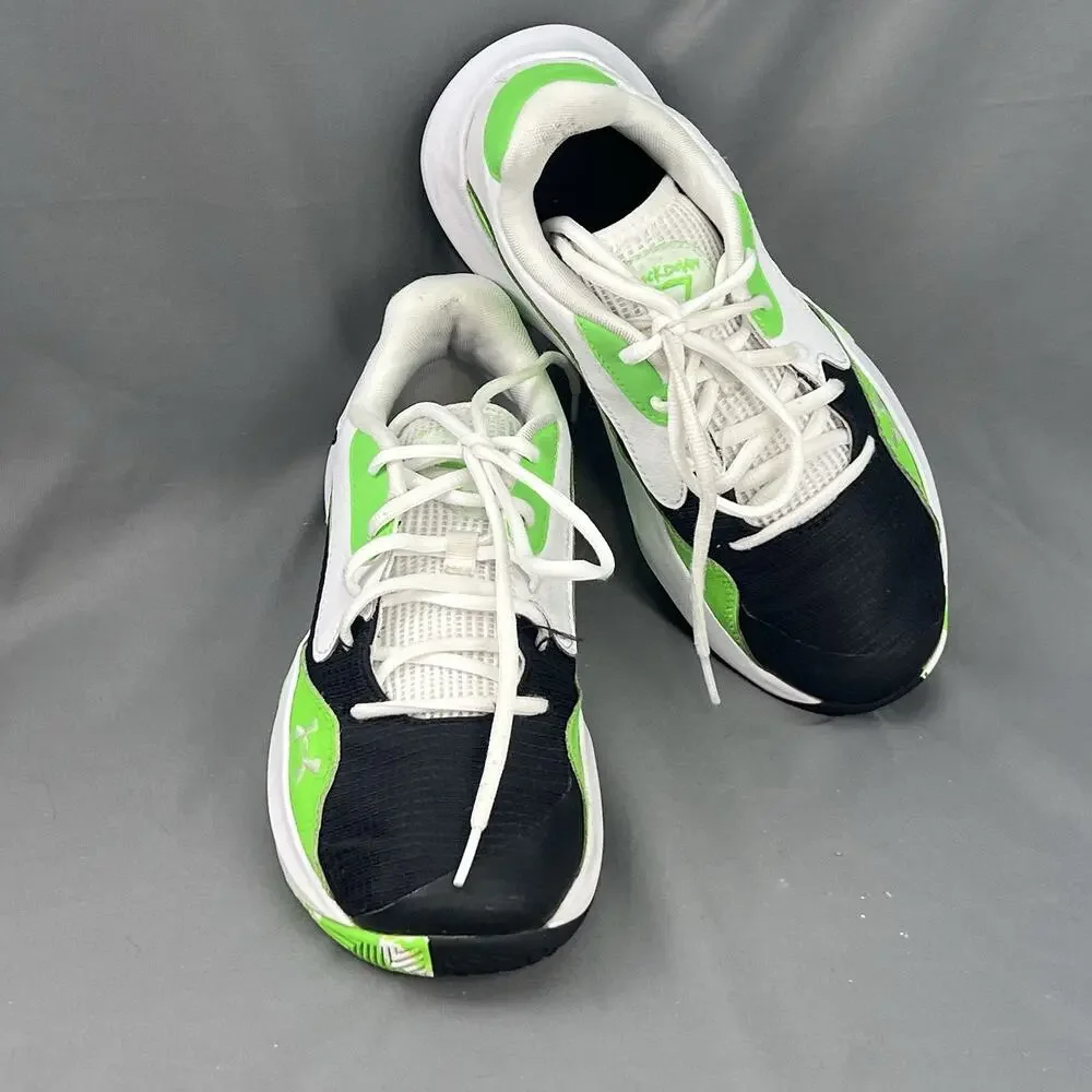 Under Armour Lockdown 7 Low Women’s 9 Men’s 7.5 Black Green Basketbal